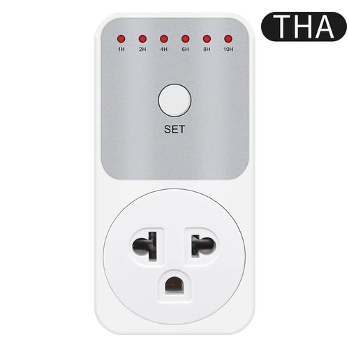 10Hr Countdown Timer Switch Socket Electronic 8 Plug Power Meter Intelligent Time Setting Control Socket Smart Control Plug-In